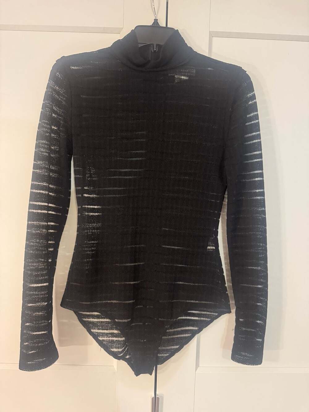 Bec & Bridge Summer 17 Sheer Striped Long Sleeve Turtleneck Bodysuit